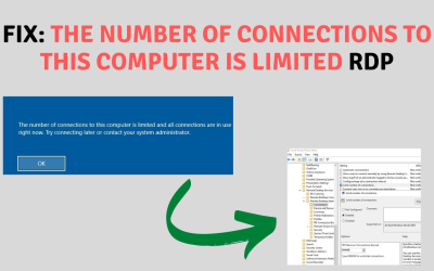Fix: The number of connections to this computer is limited RDP