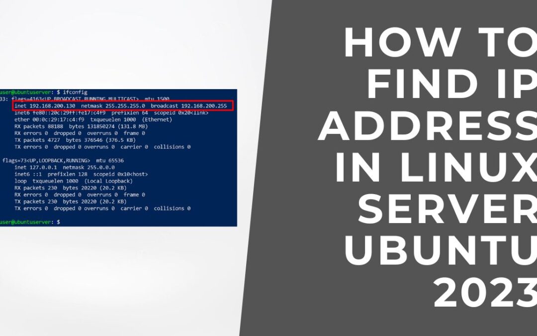 How to find IP address in Linux Server Ubuntu 2023