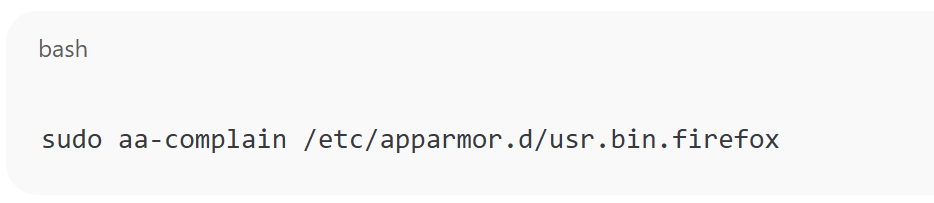 Put a Profile in Complain Mode